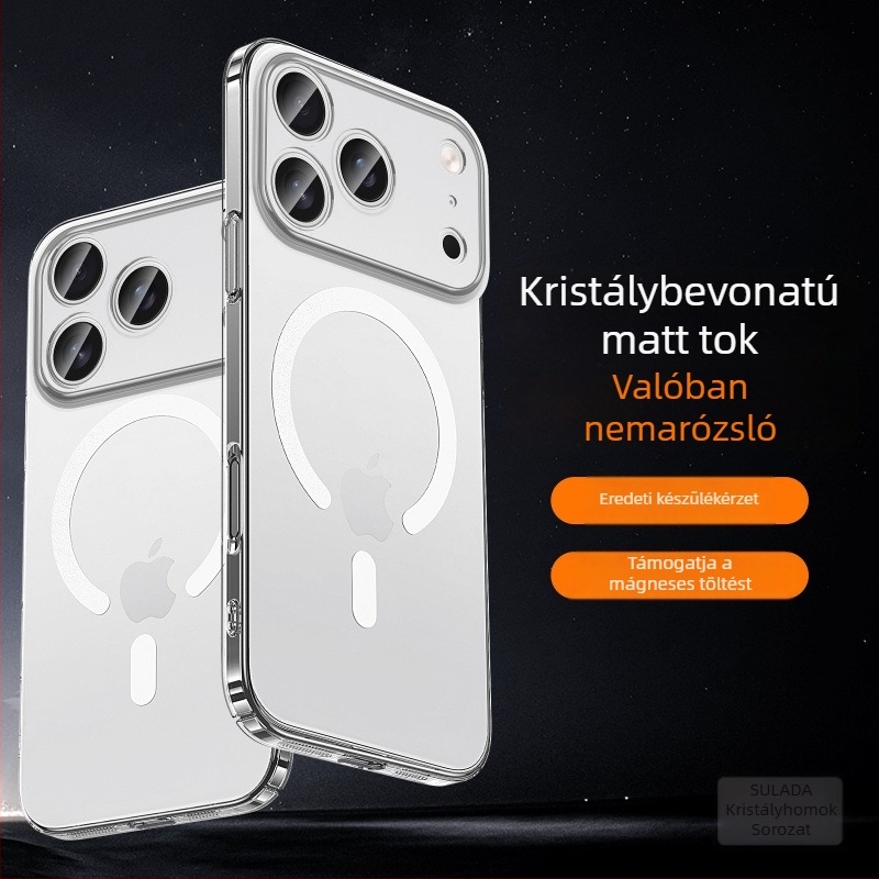 iPhone 14/14 Pro/14 Pro Max eset — matt felület, mágneses rögzítés, ütésálló, hőelvezetés, ujjlenyomat-mentes