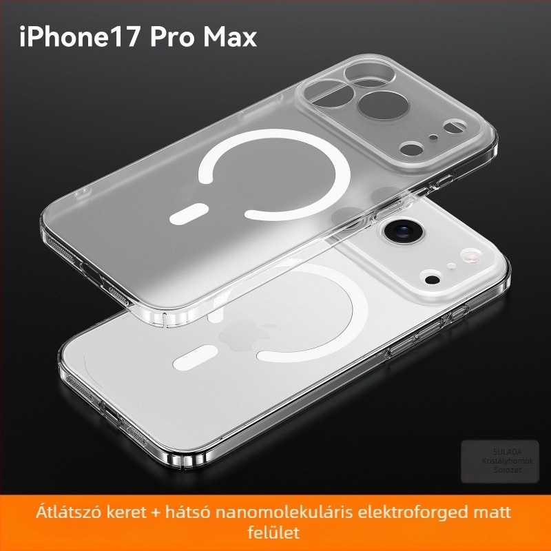 iPhone 14/14 Pro/14 Pro Max eset — matt felület, mágneses rögzítés, ütésálló, hőelvezetés, ujjlenyomat-mentes