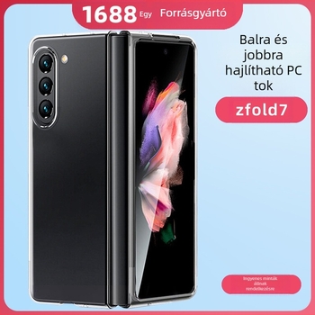Samsung Z Fold7-höz készült, fényes, átlátszó PC burkolat mintával, ütésálló