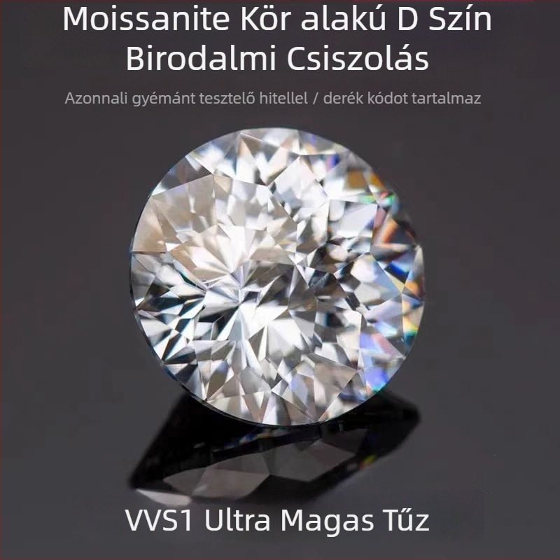 Moissanite kő – kerek, Imperiális vágás, VVS tisztaság, mesterséges eredet