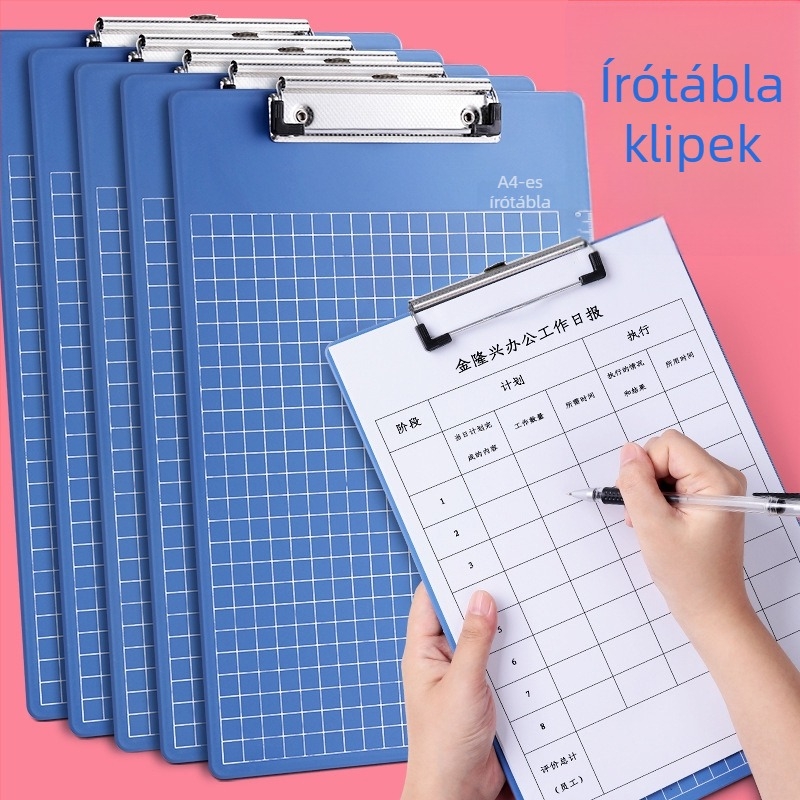 Vastag A4-es dokumentum mappa klipekkel – asztali írásra és kottaíráshoz ideális (modell C1085, PP anyag, üzleti ajándéknak)