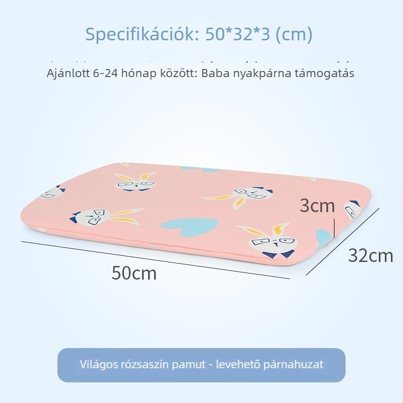 Gyermekeknek készült természetes latex párna — 100% pamut huzat, űrlény alakú, latex tartalom 90%+