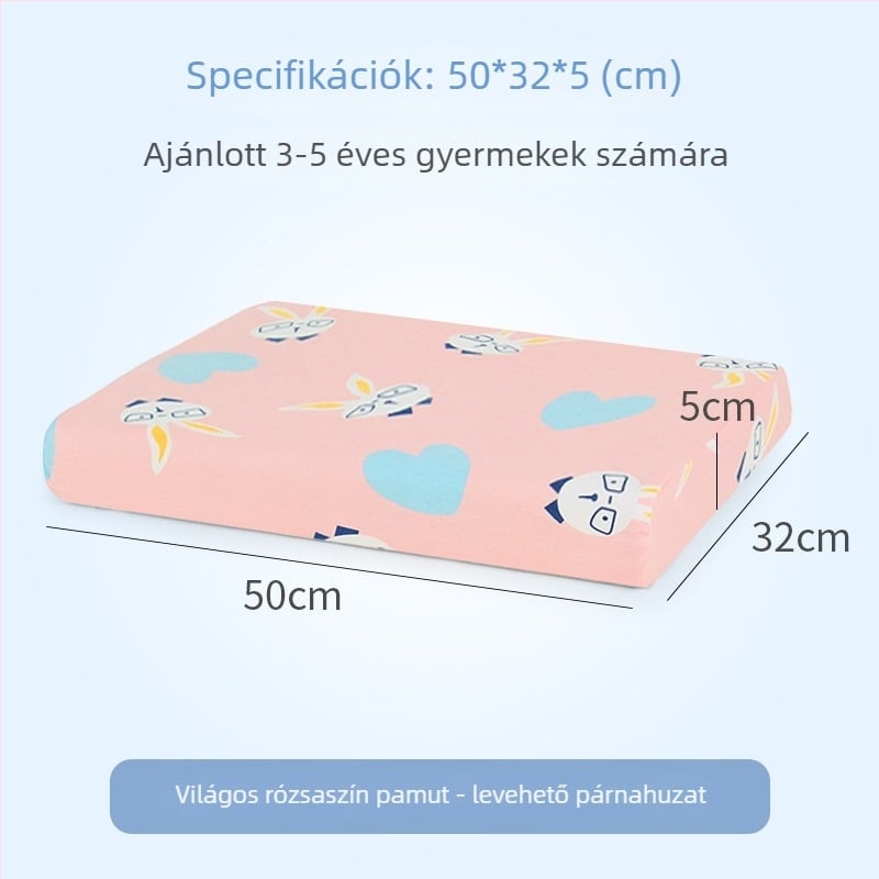 Gyermekeknek készült természetes latex párna — 100% pamut huzat, űrlény alakú, latex tartalom 90%+