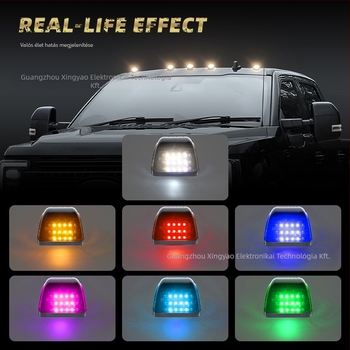 Napelemes kabinjelző fény tetőre – 12 LED, 5W, 12V, 500 lm, ABS