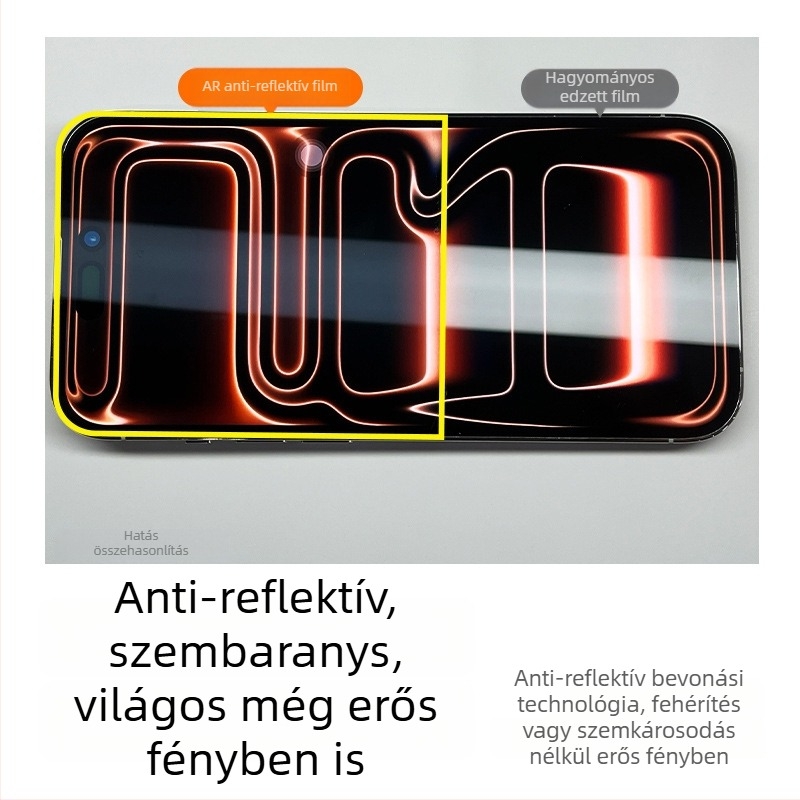 iPhone 17 Pro Max anti-reflektív puha képernyővédő fólia, csökkenti a fényvisszaverődést