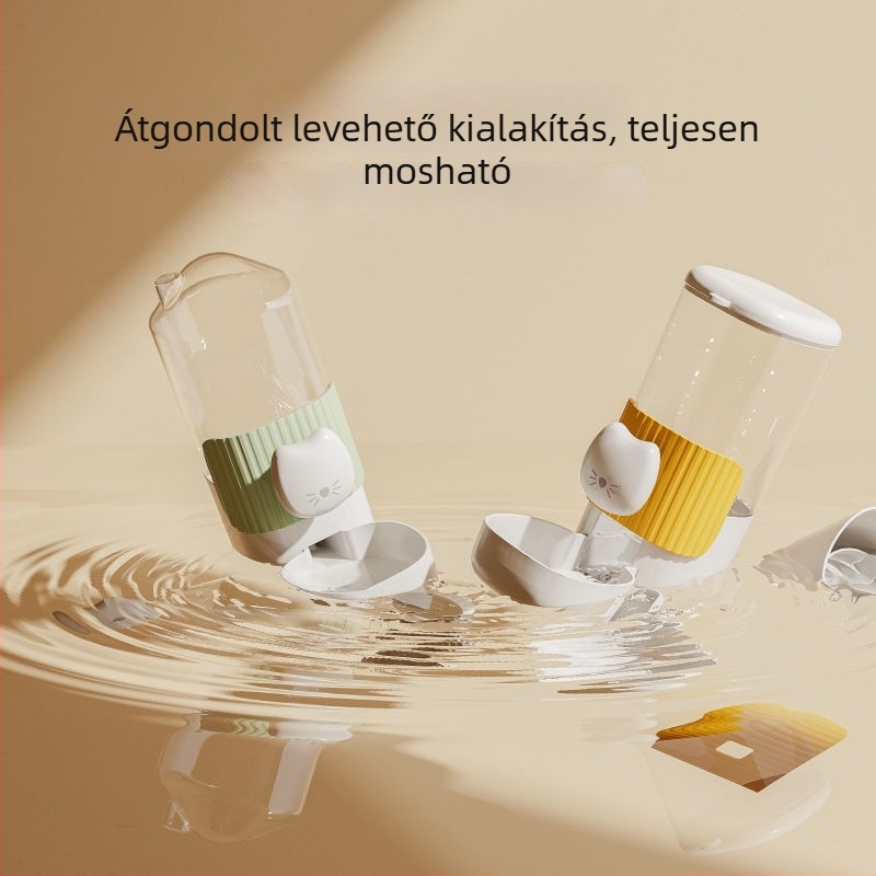 Automatikus háziállat etető és itató falra szerelhető kivitel, nagy kapacitás, macskák, kutyák, nyulak és hörcsögök számára