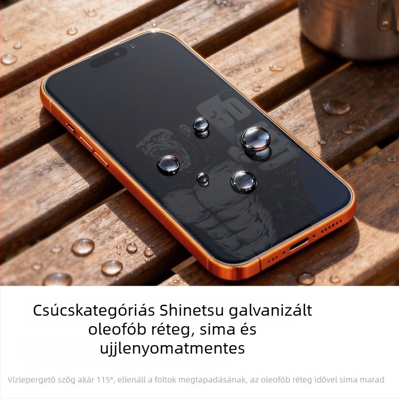 Edzett üveg kijelzővédő az iPhone 14 Pro Maxhoz — HD tisztaság, ultra ívelt szélek, teljes lefedettség, porálló, érintésnyom-mentes, ütésálló, magánélet-védelem, elektroplatinált él