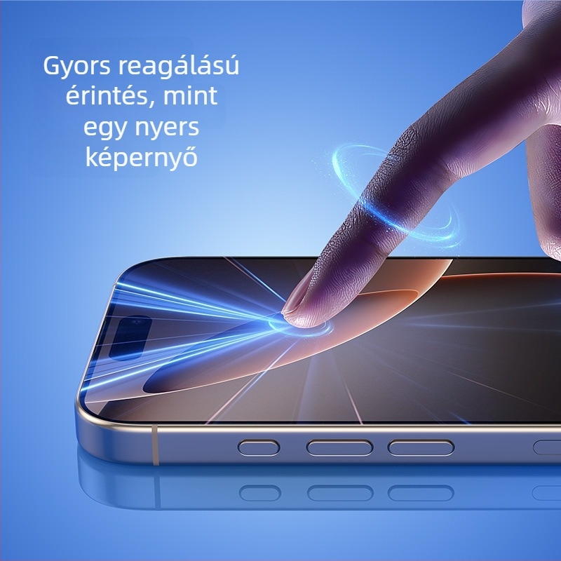 Edzett üveg kijelzővédő iPhone 16-höz, HD átlátszó előlapi fólia, porálló, ujjlenyomat-mentes, ütésálló