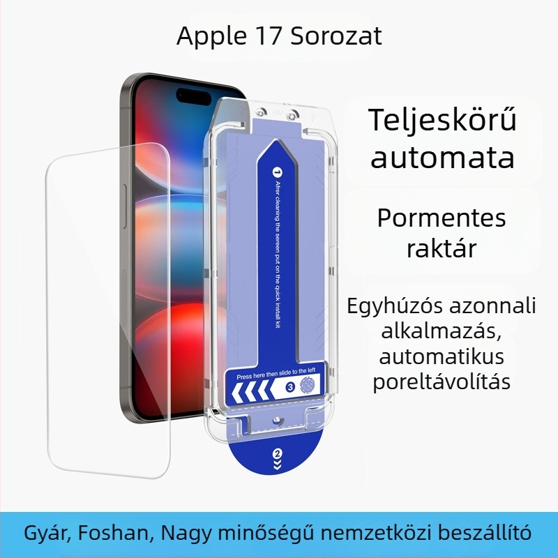 Apple iPhone 17 sorozat elülső edzett üveg kijelzővédő — HD tisztaság, bevonat