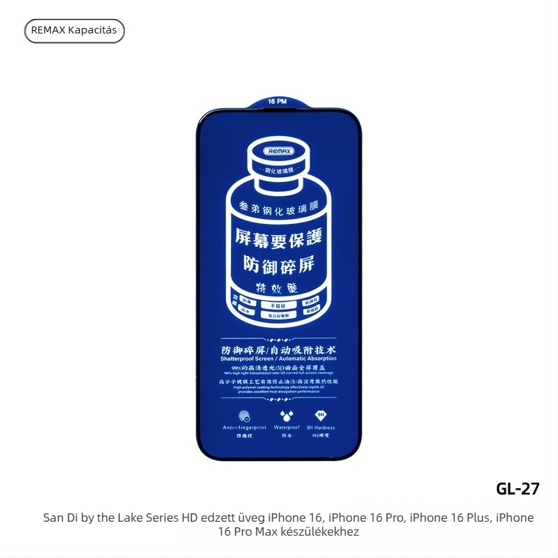 Remax Sanyi HD edzett üveg előlapi képernyővédő GL-27 az iPhone 14 Pro Max számára