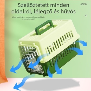 Műanyag háziállat szállító, 48L, Cartoon mintázat, macska és kutya szállítására