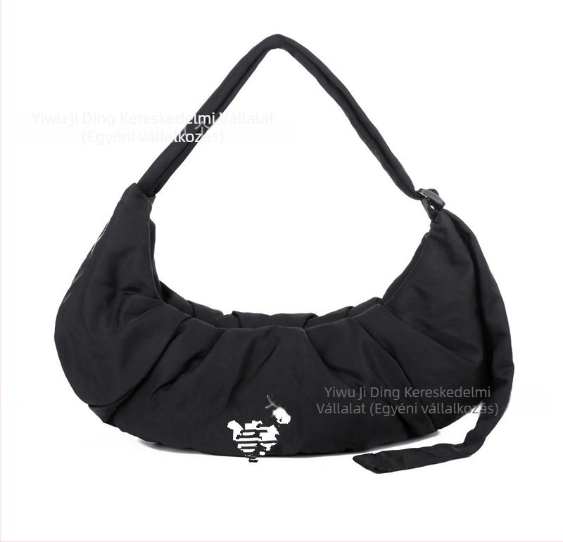 Crossbody táska dumpling alakú, cipzáras zárás, belső telefonzseb, Oxford anyag, poliészter bélés.