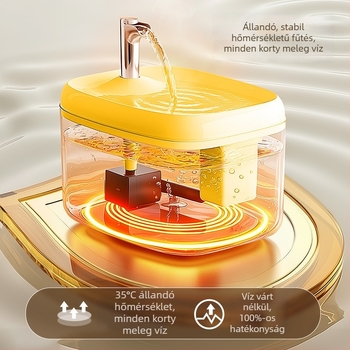 Macska automata ivóvízforrás állandó hőmérsékletű melegítéssel, PP anyag