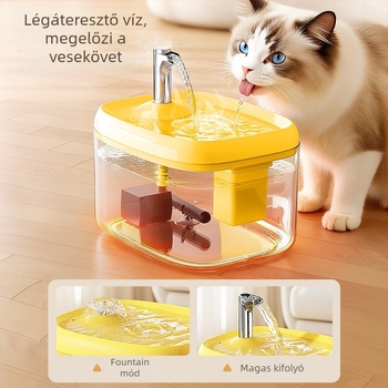 Macska automata ivóvízforrás állandó hőmérsékletű melegítéssel, PP anyag