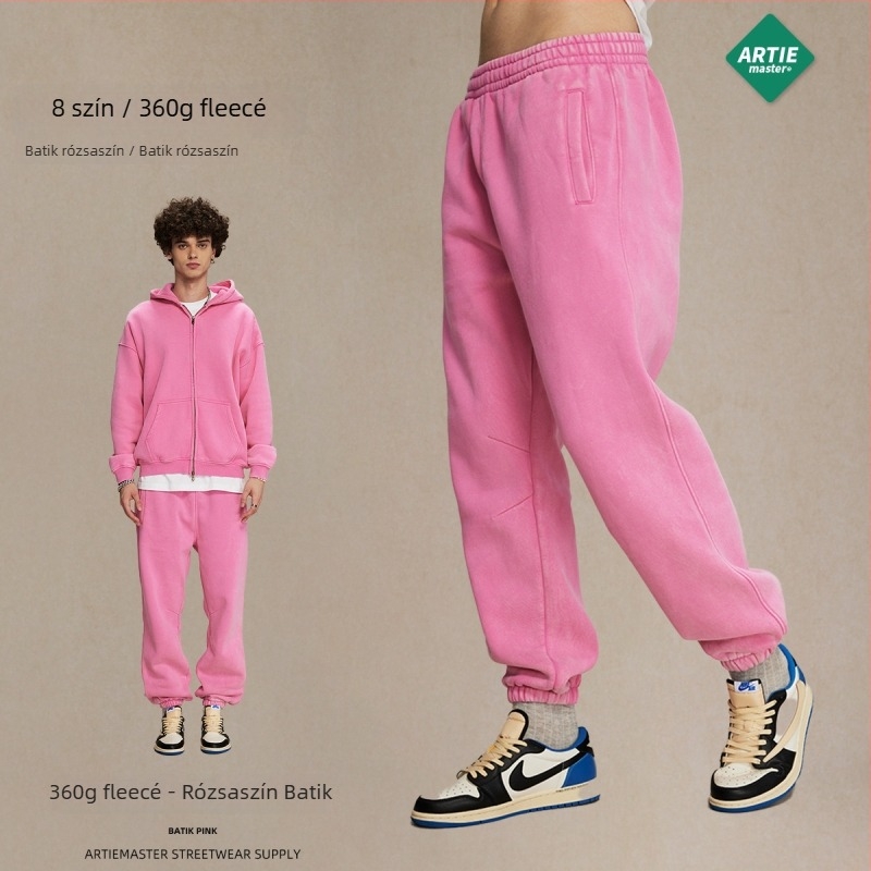 ArtieMaster férfi Batik fleece-béléses sportnadrág, laza szabású, középmagas derekú, 52% pamut, 360 g, tél 2023