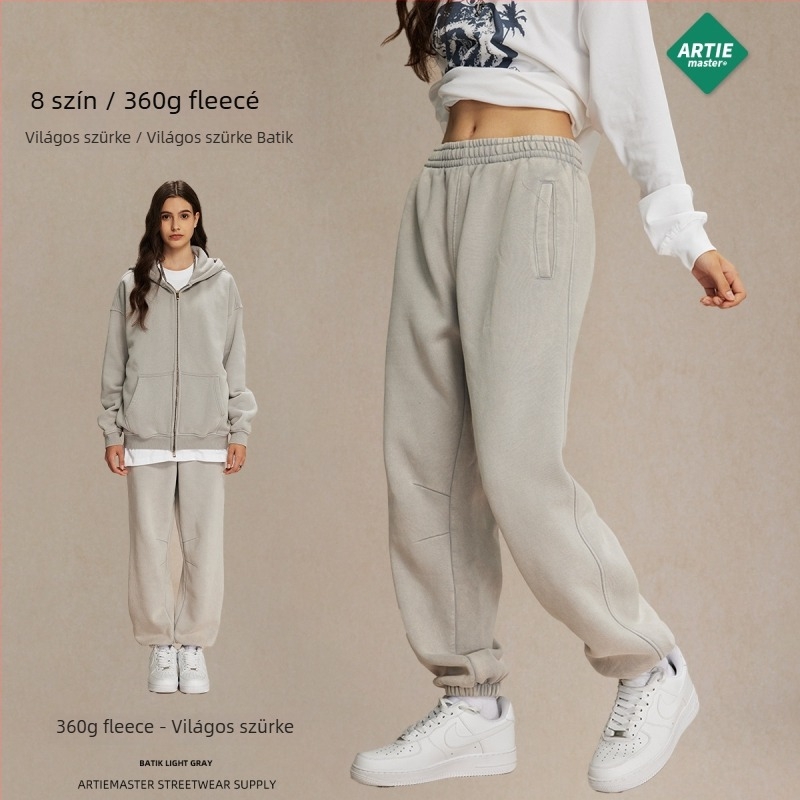 ArtieMaster férfi Batik fleece-béléses sportnadrág, laza szabású, középmagas derekú, 52% pamut, 360 g, tél 2023