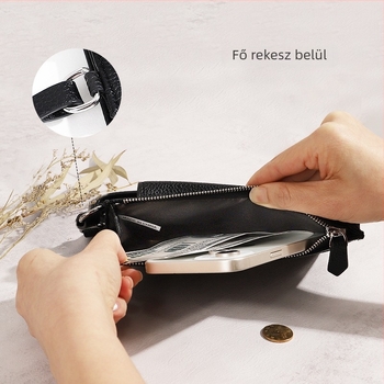 PU-ból készült mobiltelefon-táska cipzárral, függőleges négyzetes forma, női crossbody vállon, városi minimalist stílus