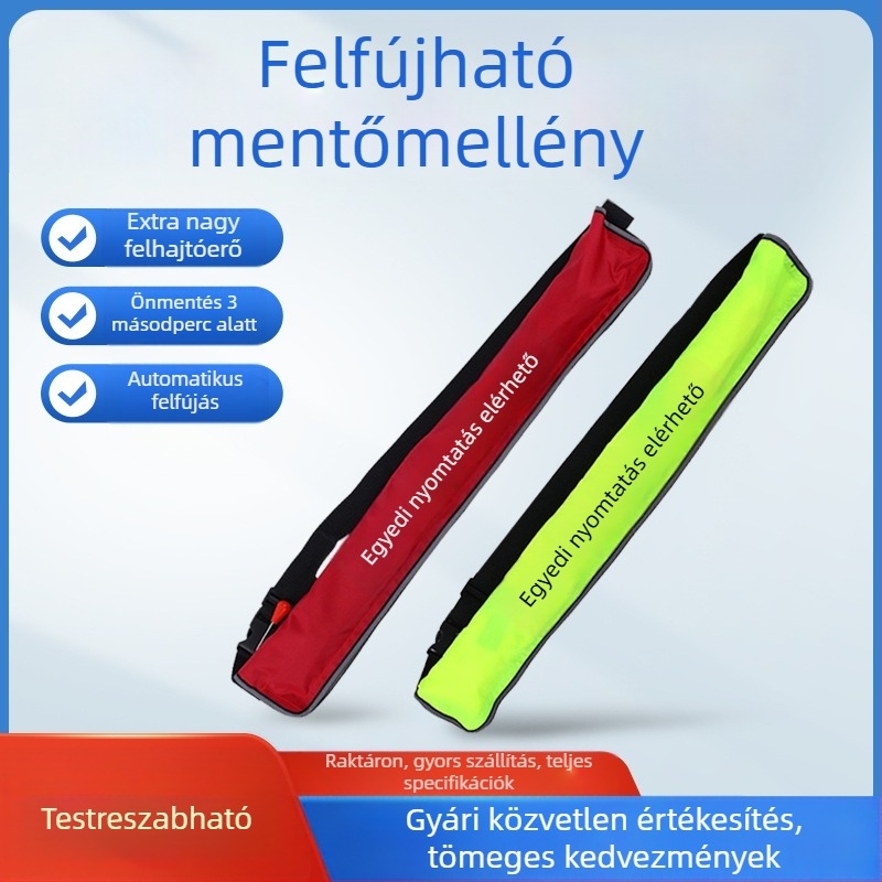 Automatikus felfújható életmentő öv, nagy úszóerővel, horgászathoz, autóban és hajón használható, vészhelyzeti mentőeszköz