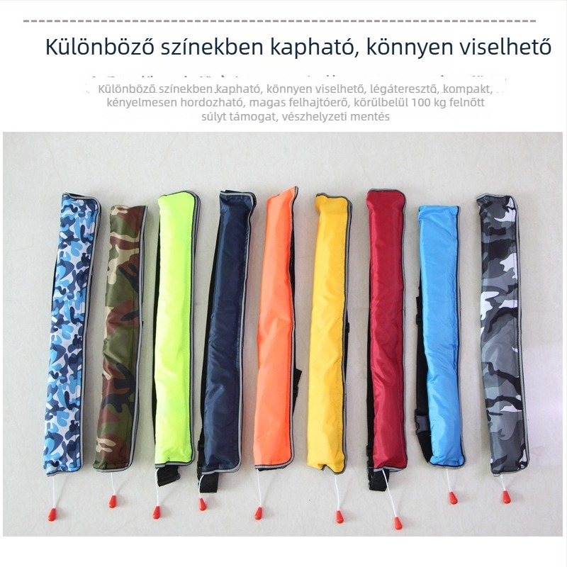 Automatikus felfújható életmentő öv, nagy úszóerővel, horgászathoz, autóban és hajón használható, vészhelyzeti mentőeszköz