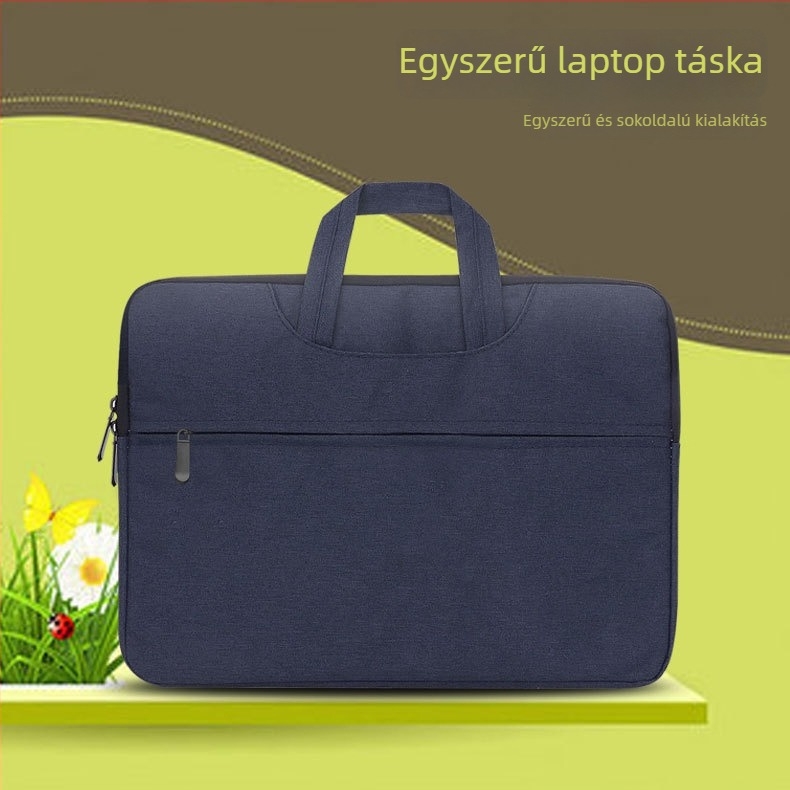 Üzleti laptop táska Oxford anyagból, cipzáras zárás, belső cipzáros zseb, vízálló és kopásálló, lélegző, uniszex