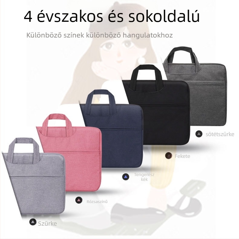 Üzleti laptop táska Oxford anyagból, cipzáras zárás, belső cipzáros zseb, vízálló és kopásálló, lélegző, uniszex