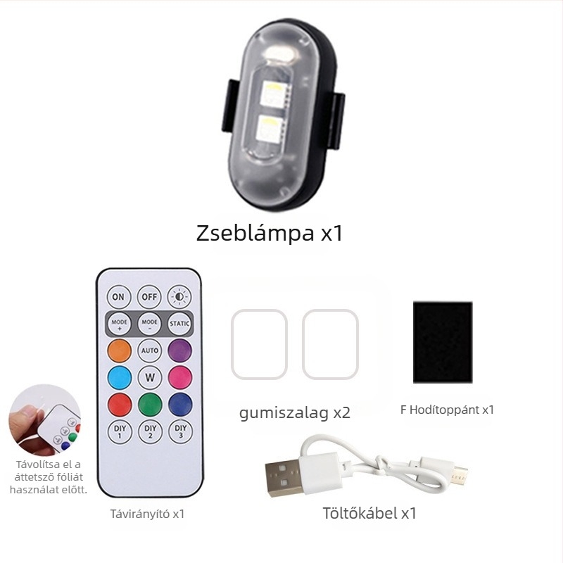 Vezeték nélküli LED fény drónokhoz és járművekhez — univerzálisan kompatibil, 12V, 5W, LED 5050, 6500K