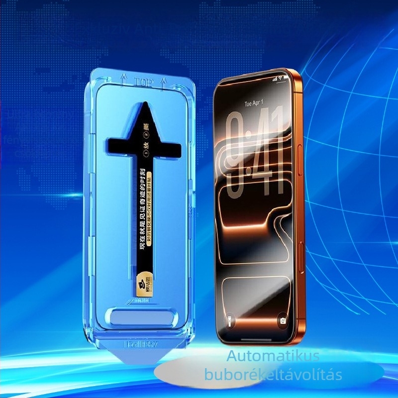 iPhone 17 Pro Max előlapos kijelzővédő – tükröződésmentes, nagy felbontás, karcolásálló, ütésálló, ujjlenyomat-álló