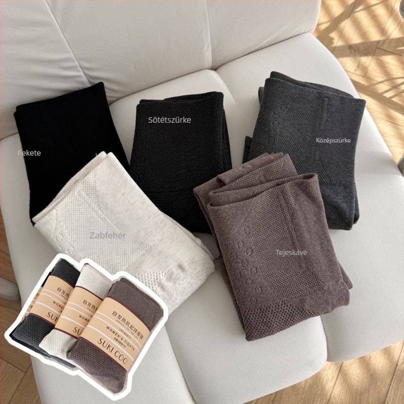 Fleece-béléssel bélelt téli harisnya, vastag, magas derekú karcsúsító fazon, lábon végző