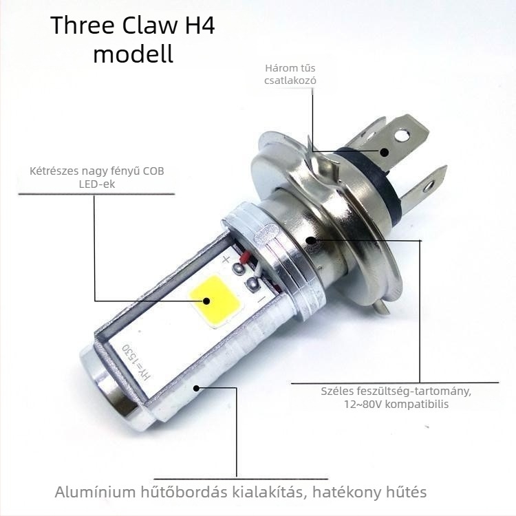 Motorkerékpár LED fényszóró, kétfényű, 12V, 10W, IP68, élettartam 30 000 óra
