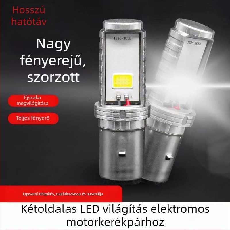 Motorkerékpár LED fényszóró, kétfényű, 12V, 10W, IP68, élettartam 30 000 óra