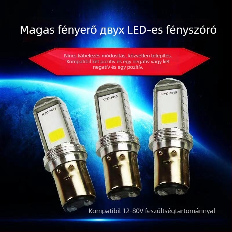 Motorkerékpár LED fényszóró, kétfényű, 12V, 10W, IP68, élettartam 30 000 óra