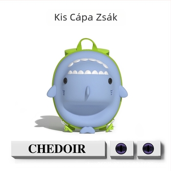 Cápa mintájú gyerek hátizsák EVA anyagból, vízálló, aranyos rajzfilm dizájn, CHEDOIR, iskolai használatra