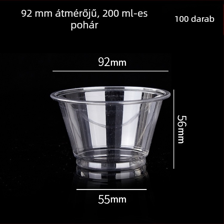 Egyszer használatos PET pohár tej- és kávéitalokhoz, 301–400 ml, átlátszó, szivárgásmentes, logónyomás és testreszabás elérhető