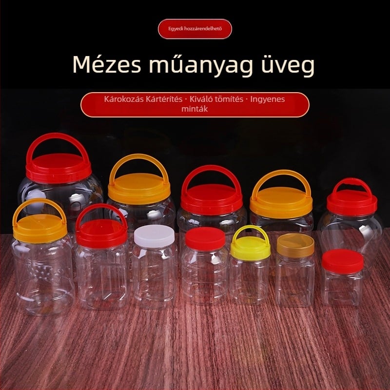 Átlátszó PET tárolóedény széles szájú élelmiszer-csomagoláshoz, offset nyomtatás