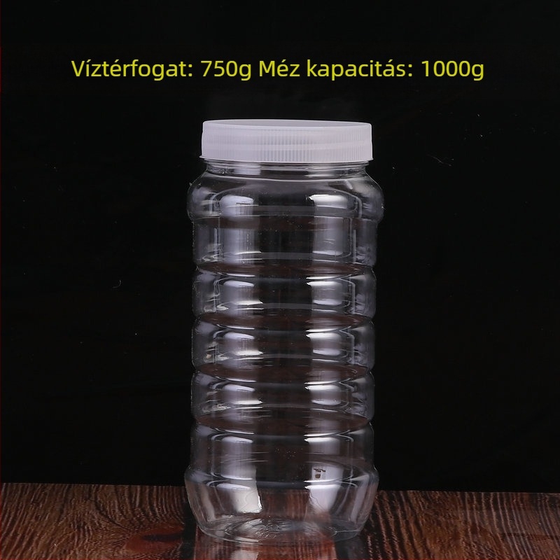 Átlátszó PET tárolóedény széles szájú élelmiszer-csomagoláshoz, offset nyomtatás