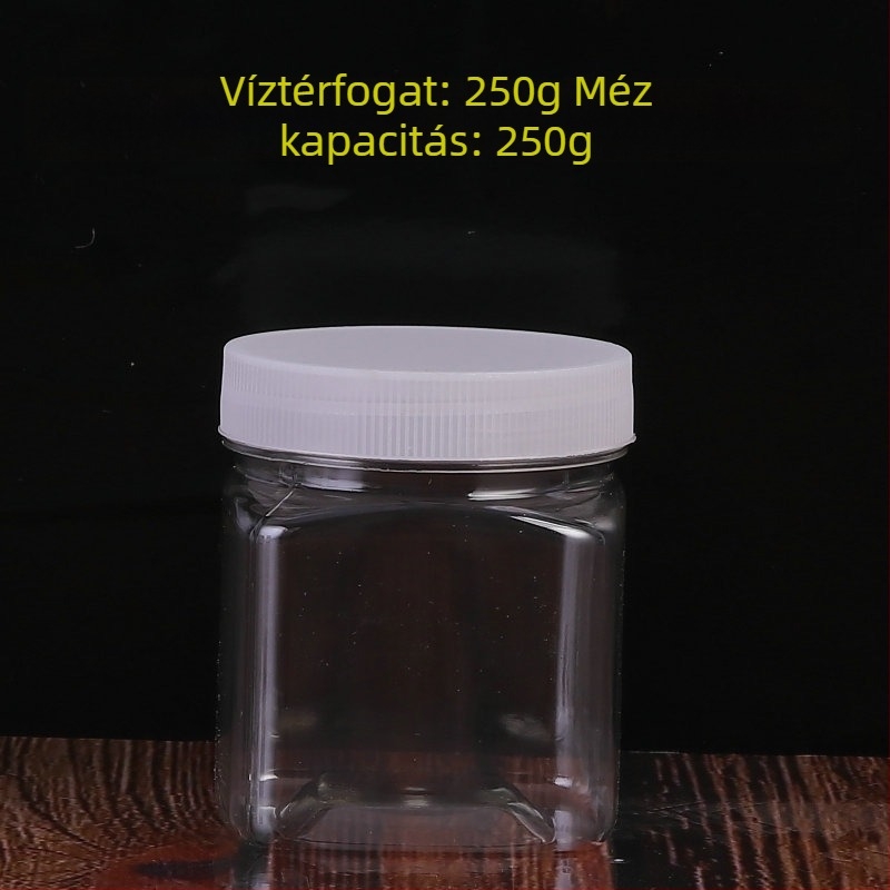 Átlátszó PET tárolóedény széles szájú élelmiszer-csomagoláshoz, offset nyomtatás