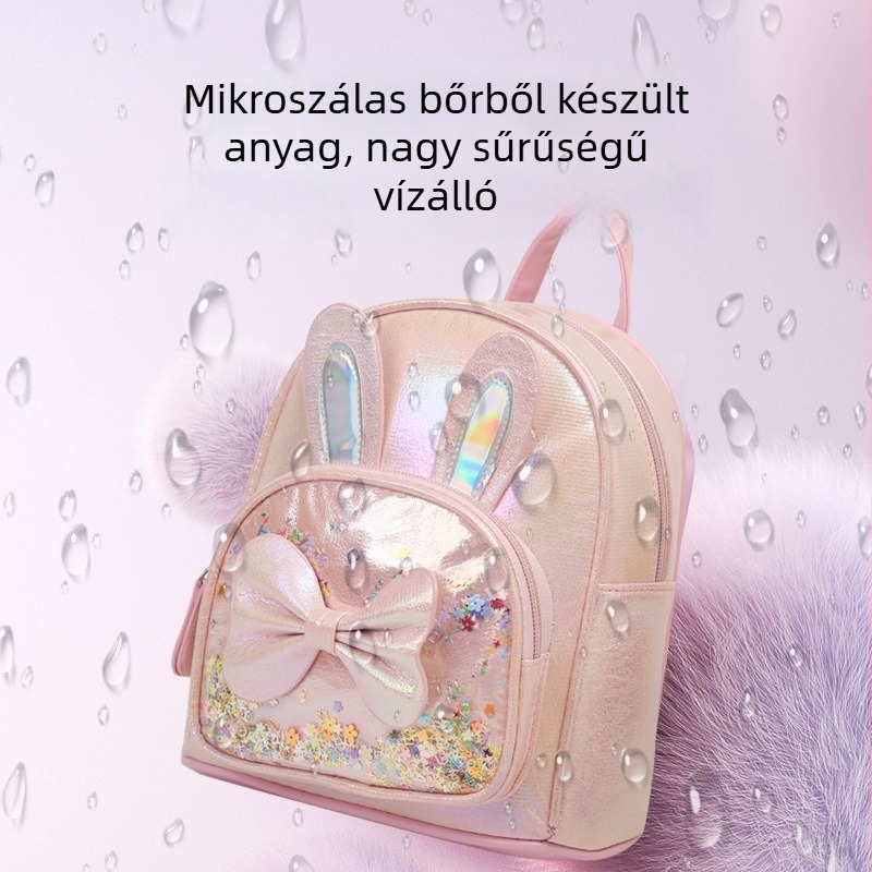 Gyerekeknek szóló hátizsák mesefigurás állatmintával, PU anyag, vízálló, görbült vállpántok a terhelés csökkentésére, poliészter bélés