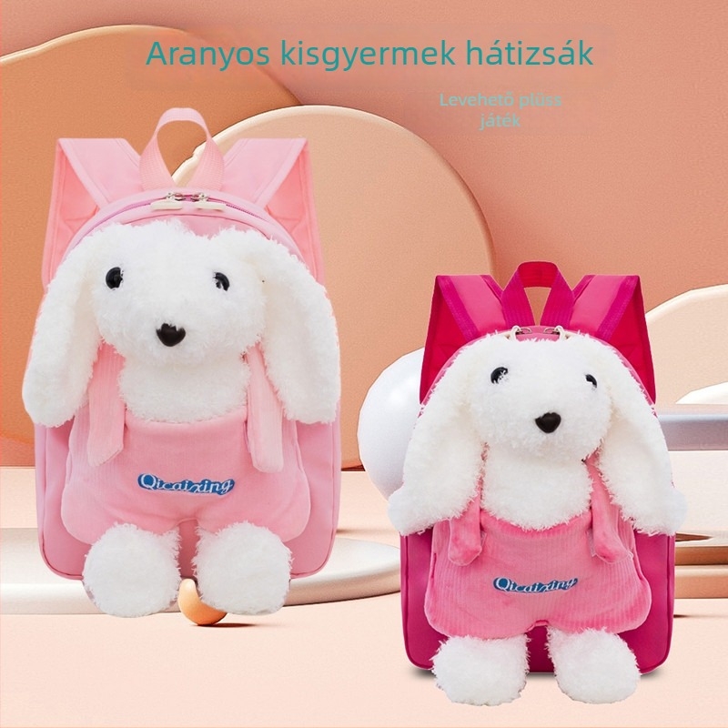Óvoda hátizsák gyerekeknek - nylon, vízálló, állatmintás, játékos és aranyos stílus, ívelt vállpántok