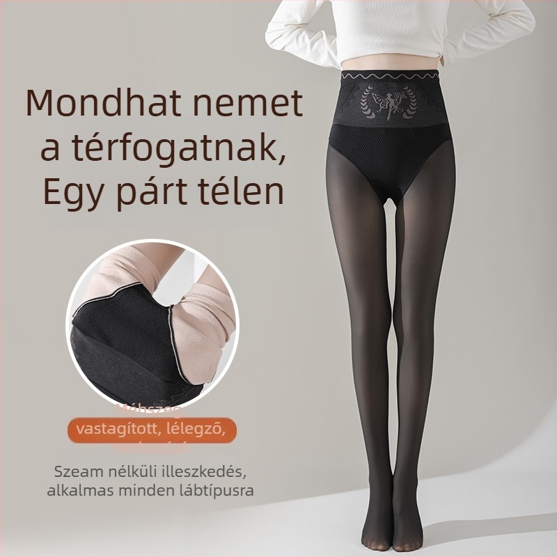 Nylon harisnya popóemelés és alakítás funkcióval, vastag, egyszínű mintázat, szexi stílus