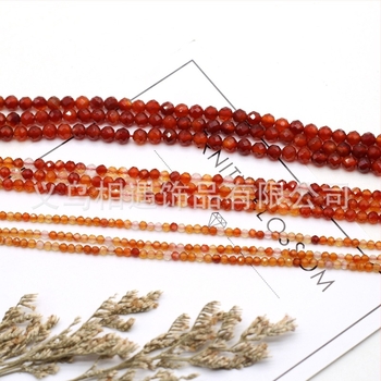 Fasetált kör alakú achát gyöngyök egyenes lyukakkal, félkő ékszerkészítéshez