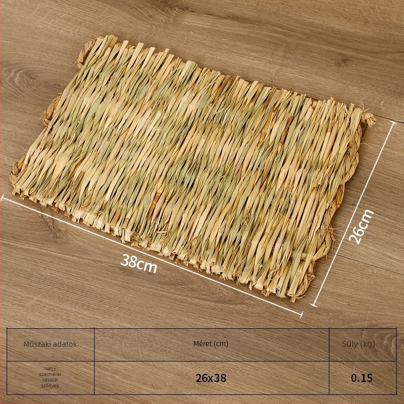 Háziállatok számára készült fészek — kézzel készült szalmafészek kendervonallal (Anyag: szalma + kendervonal; Márka: Kuntai Pet Products; Kategória: Fészek háziállatoknak)