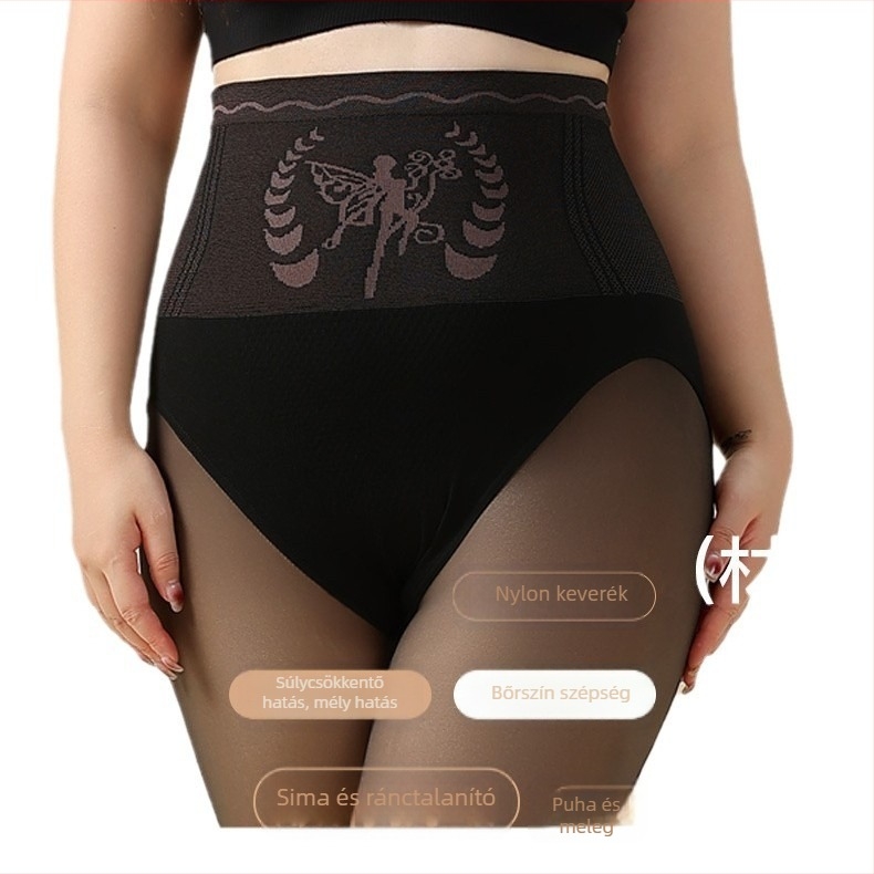 Flízes béléses spandex harisnya, magas derék, popsiformáló hatás, Flower Fairy minta