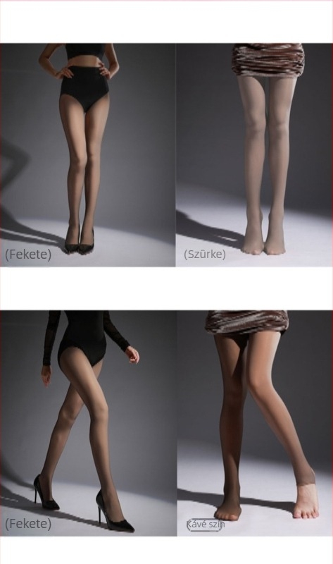 Nylon harisnya, vékony, egyszínű, láthatatlan felület, 70–80% nylon tartalom