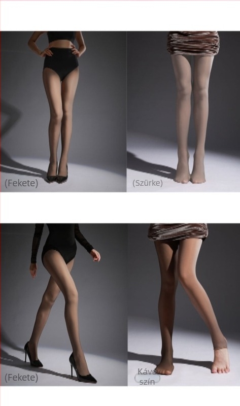 Nylon harisnya, vékony, egyszínű, láthatatlan felület, 70–80% nylon tartalom