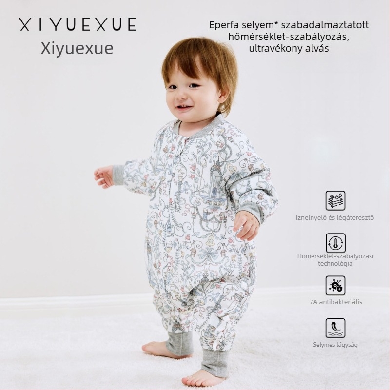 Baba hálózsák bambusz anyagú szövettel és selyem töltettel, őszi–téli modell, egész éves használatra