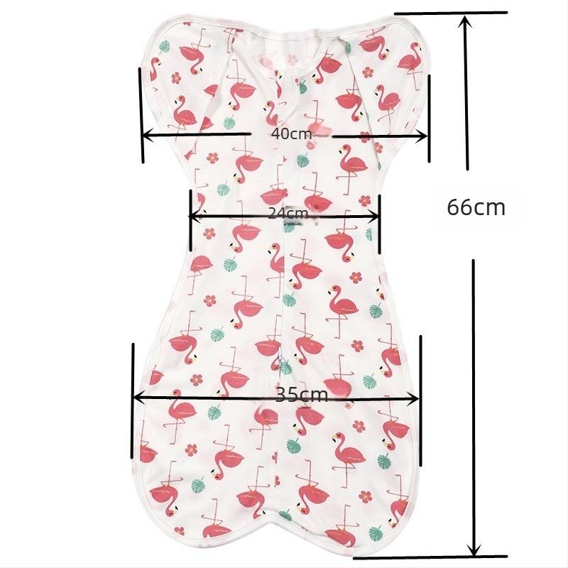 Pamut baba alvózsák cocoon stílusban, cipzárral, kéz-hozzáféréssel és swaddle dizájnnal, 70 cm hosszú, 0–12 hónapos.
