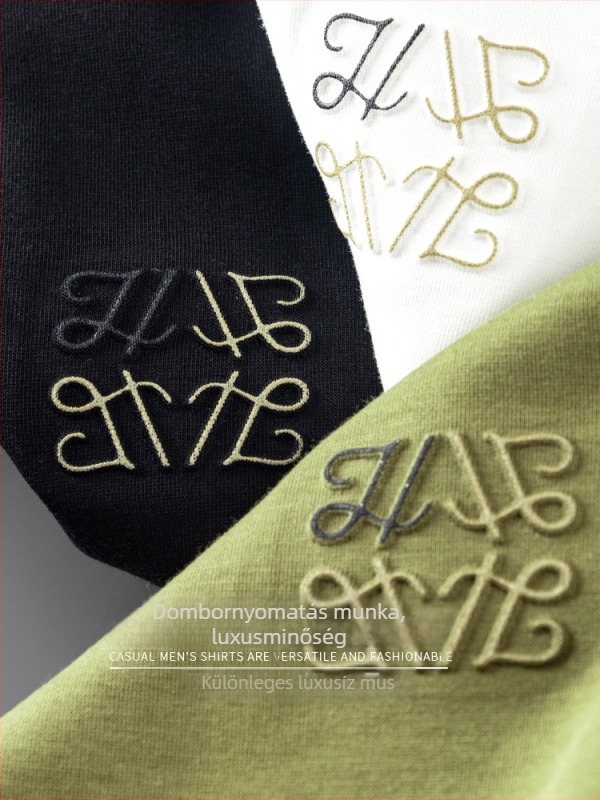 Férfi slim-fit hosszú ujjú T‑shirt kerek nyakkal, pamutkeverék anyag, jacquard geometriai minta, lélegző, nedvességelvezető
