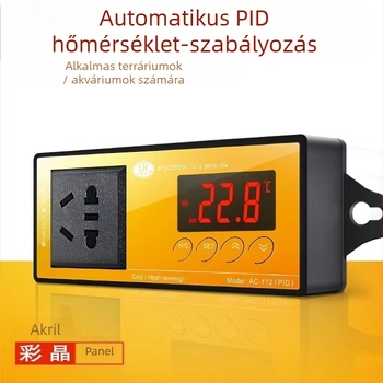 Fa terrárium hüllőknek kerámiás lámpával és elektronikus termosztáttal a hőmérséklet szabályozásához