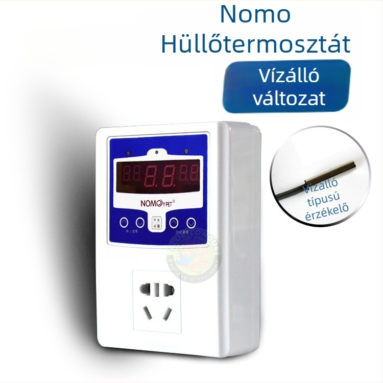 Fa terrárium hüllőknek kerámiás lámpával és elektronikus termosztáttal a hőmérséklet szabályozásához