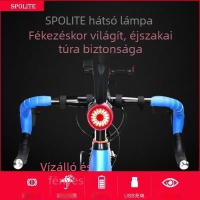 Kerékpár hátsó lámpa USB-C töltéssel, csavaros rögzítés, éjszakai világítás